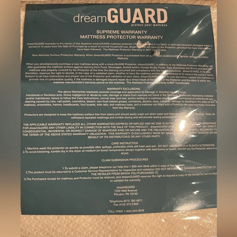 New dream Guard Cal King Cool Max Mattress Protector